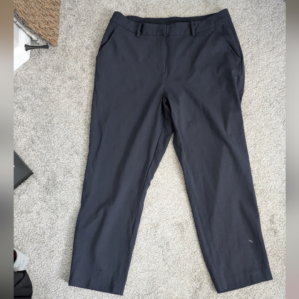 Quince Italian Wool Slim Leg Ankle Pants Navy